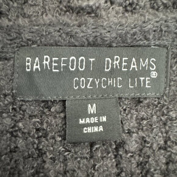 Barefoot Dreams Women's M CozyChic Lite Open Chenille Cardigan Sweater Gray EUC - Picture 7 of 12